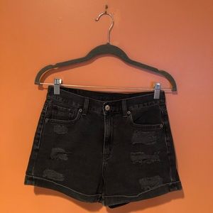 American Eagle high wasted distressed mom shorts